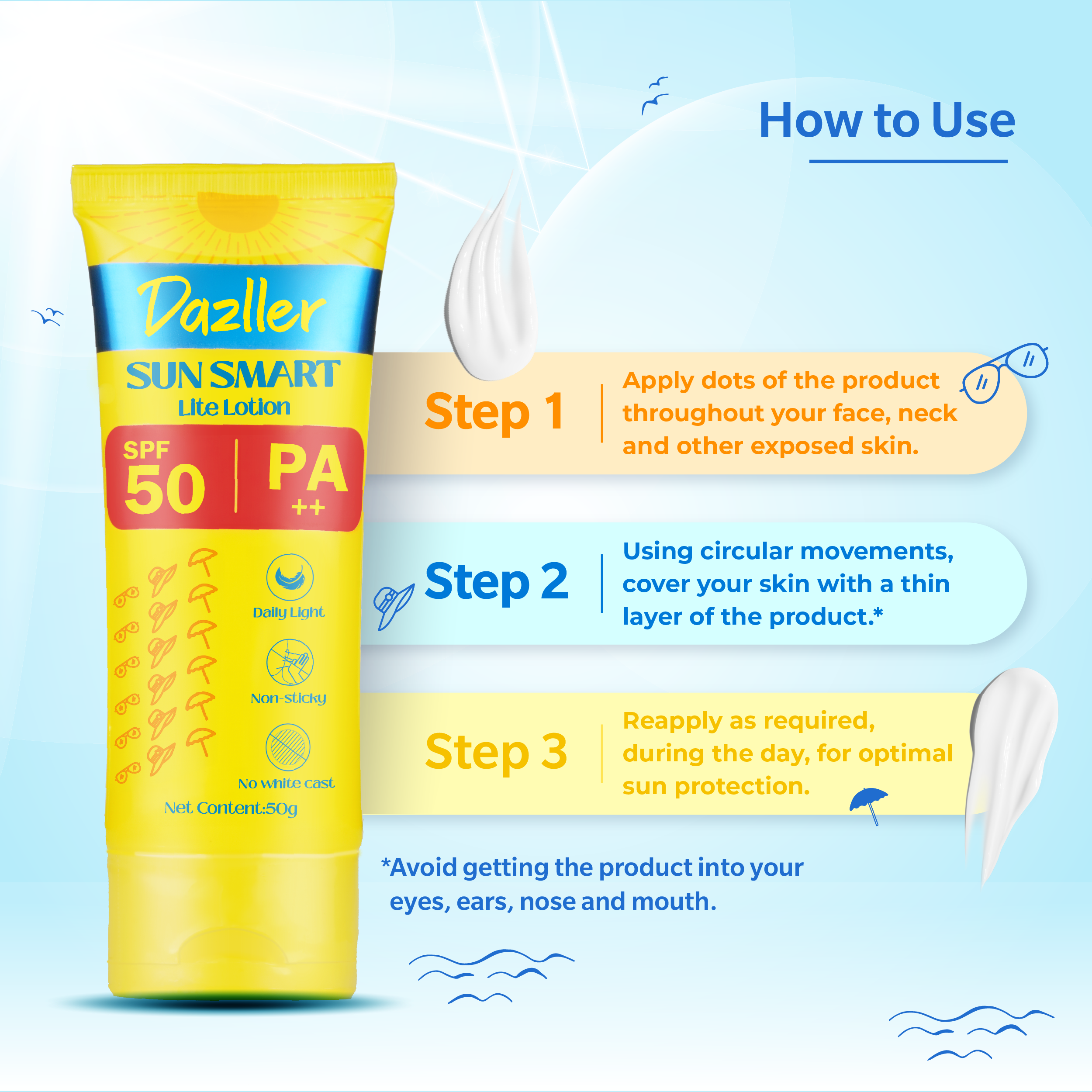 Sun Smart Lite Lotion | SPF50 PA++ | 50g