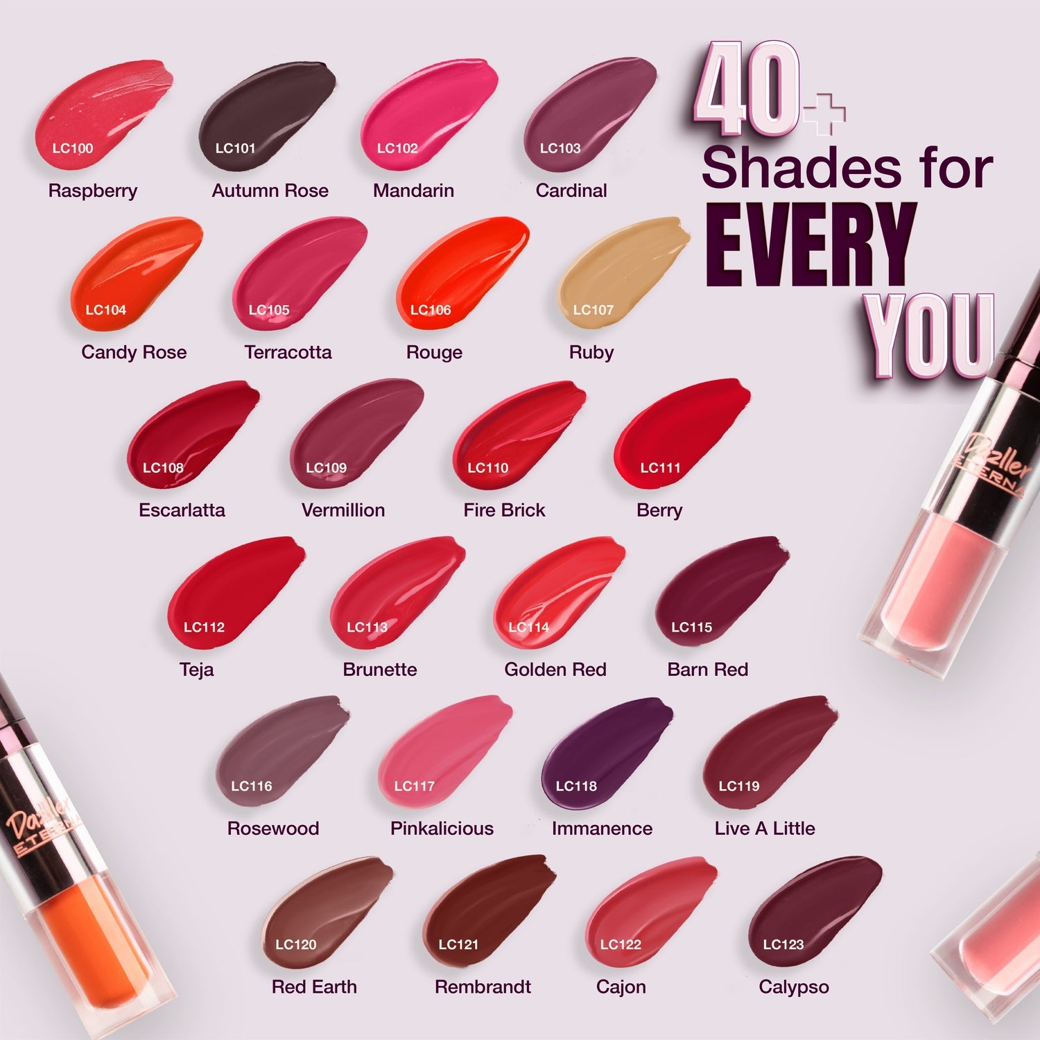 Eterna Combo Pack: Long Stay Lip Color + All Clear Makeup Remover